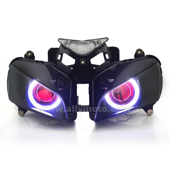 028 Motorbike Headlight Honda Cbr1000Rr 2004-2007 Led Angel Red Demon Eyes Hid Kit 2005 2006 028 Motorbike Headlight Honda Cbr1000Rr 2004-2007 Led Angel Red Demon Eyes Hid Kit 2005 2006